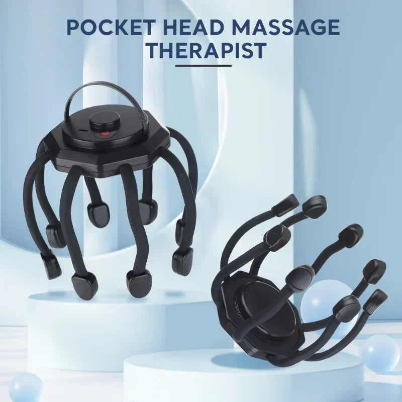 SCALPA™ Pro Pocket Head Massage Therapist – portable electric scalp massager in open and closed positions